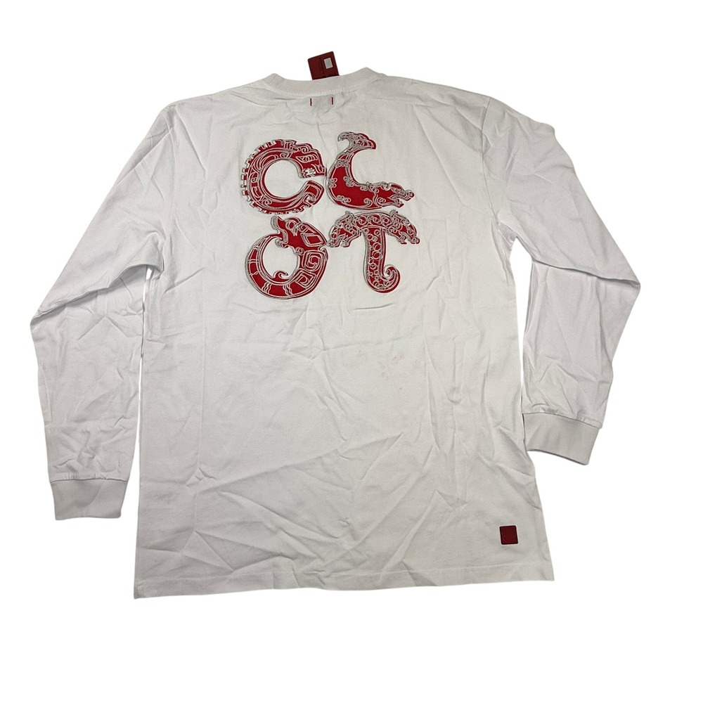 CLOT Dragon Logo Long Sleeve Graphic T-Shirt White Red XXL New